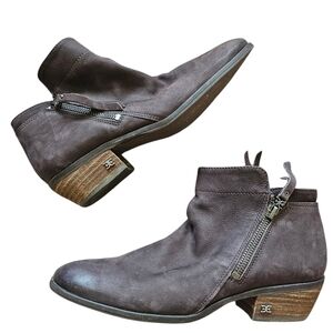 Sam Edelman Packer Brown Leather Ankle Booties Boots Size 8